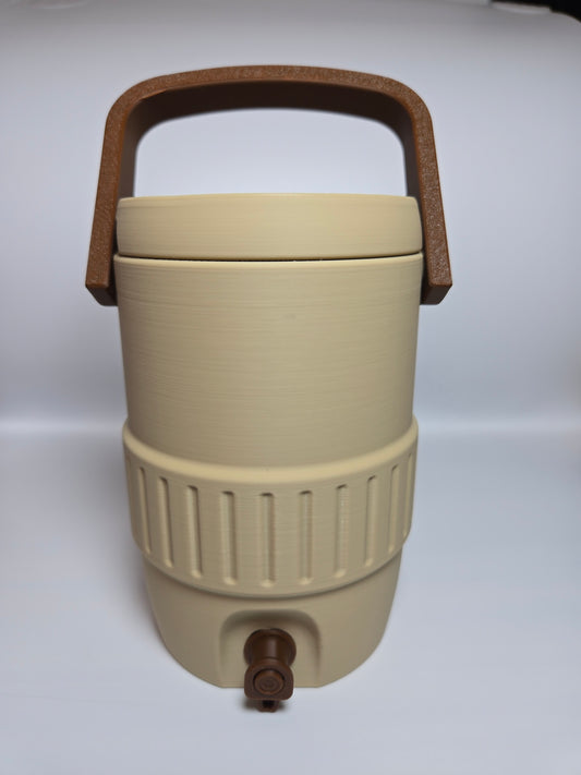 Tan w/ brown handle Can Cooler