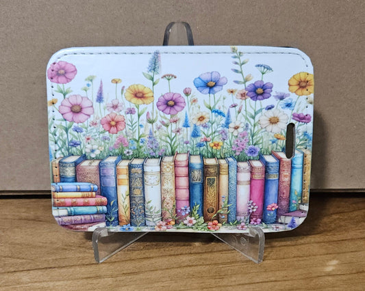 Flowers and Bookshelf Sublimation Luggage Tag