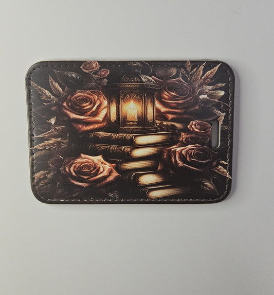 Goth Books & Roses Luggage Tag