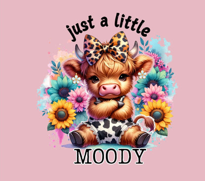 Just a Little Moody Highland Cow 20oz Skinny Tumbler
