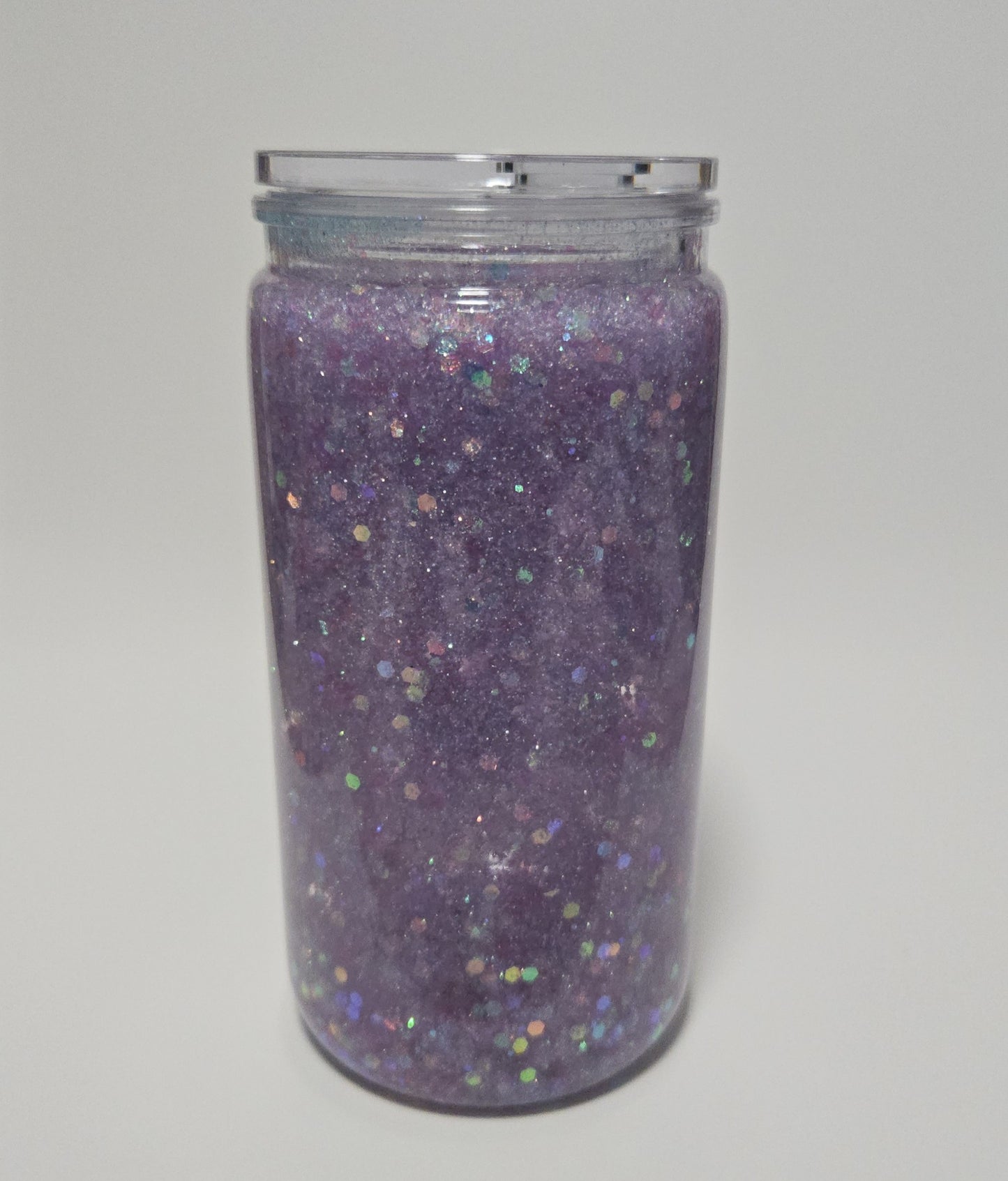 Acrylic Blue Glitter Snow Globe Tumbler