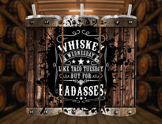 Badass Barrel Whiskey 20oz Skinny Tumbler