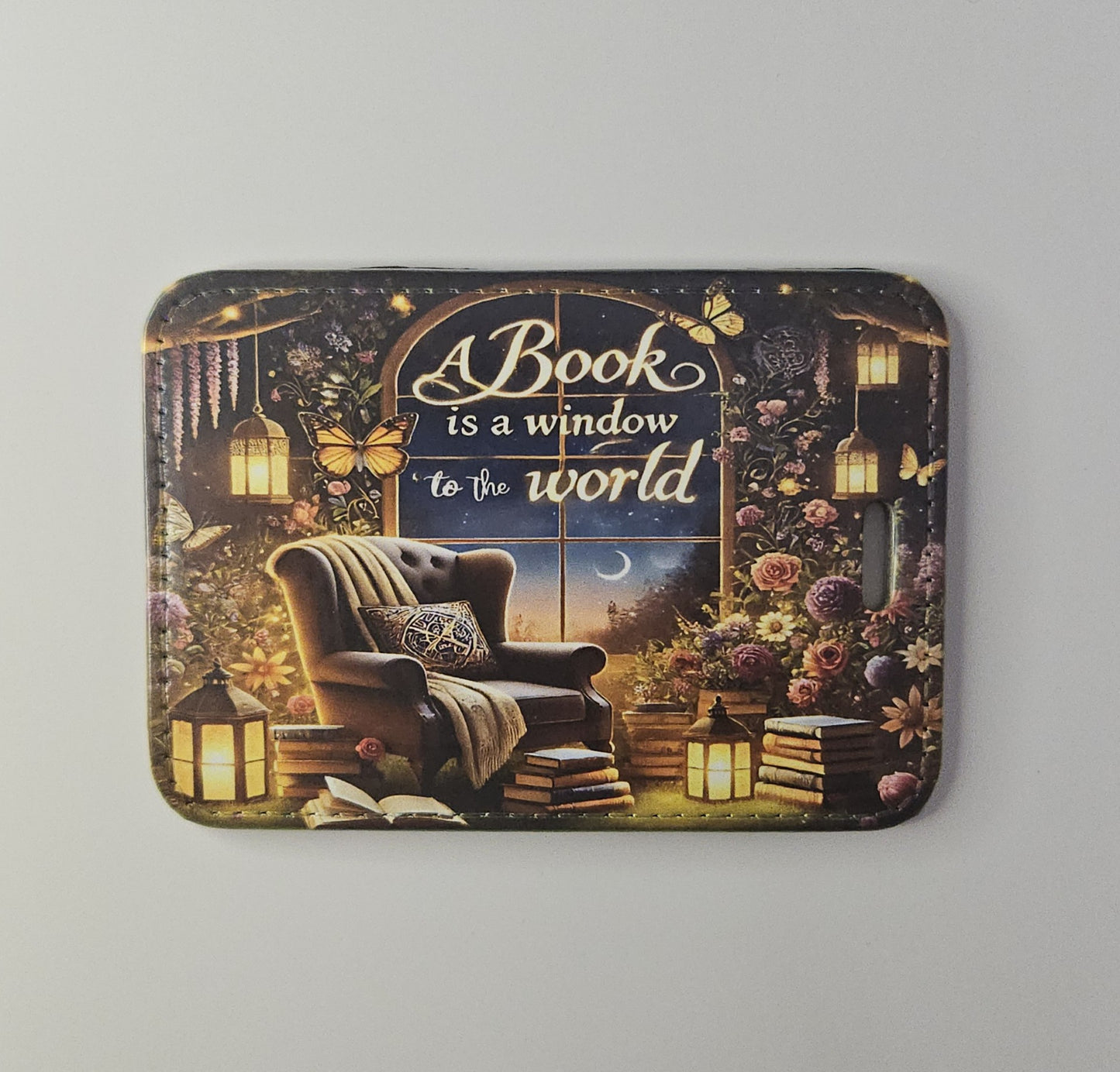 A Book is a Window to the World Luggage Tag