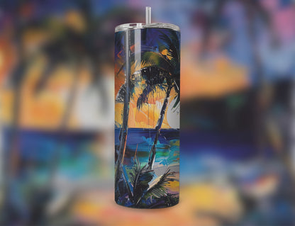 Beach Art 20oz Skinny Tumbler