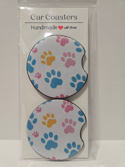 Dog Paws Car Coasters (1 Pair)